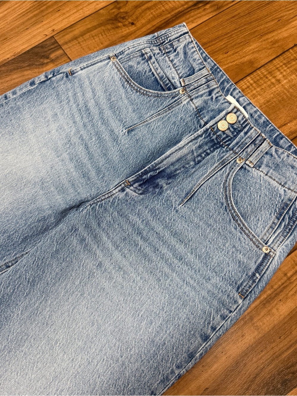Pistola Light Wash Denim Wide Leg Flare Jeans Stretch Womens 27 - Picture 2 of 12